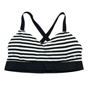 Brooks Hot Shot Sports Bra Black & White Stripe Large